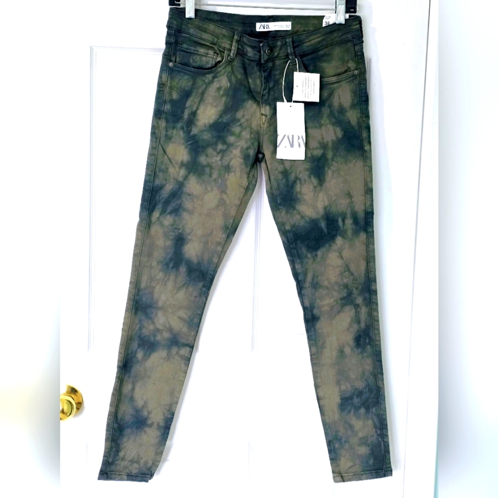 NEW! Zara Women's Tie-Dye Skinny Mid-Rise Jeans Size 6